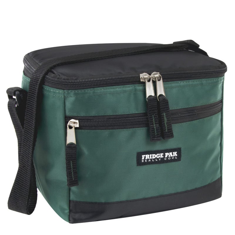 Fridge Pak 6 Can Cooler Bags Insulated Soft Cooler Lunch Bag for Men  Waterproof Leak Proof Cooler Bags Insulated (Black on Green) - Image 1